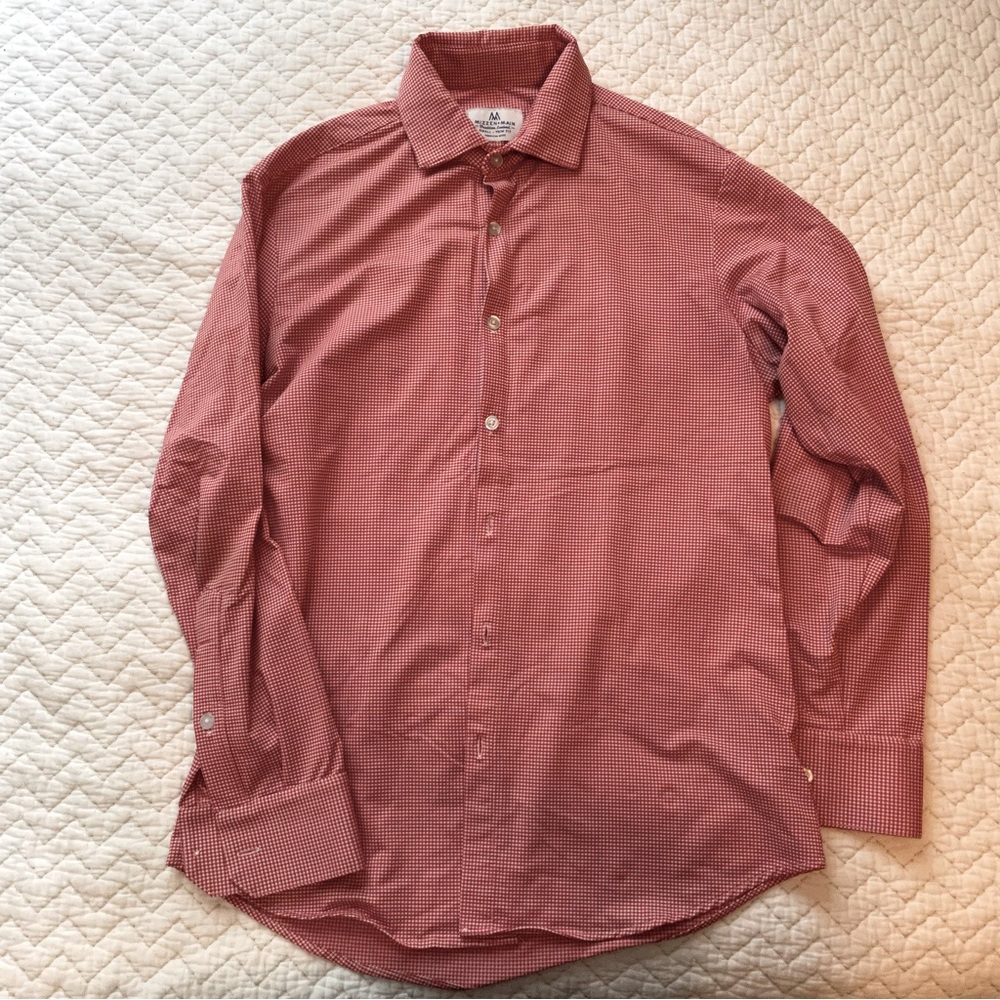 Mizzen & Main Leeward Dress Shirt Sz Small Trim